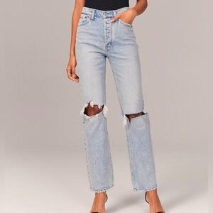 Abercrombie & Fitch 90s Straight Ultra High Rise Distressed Jeans